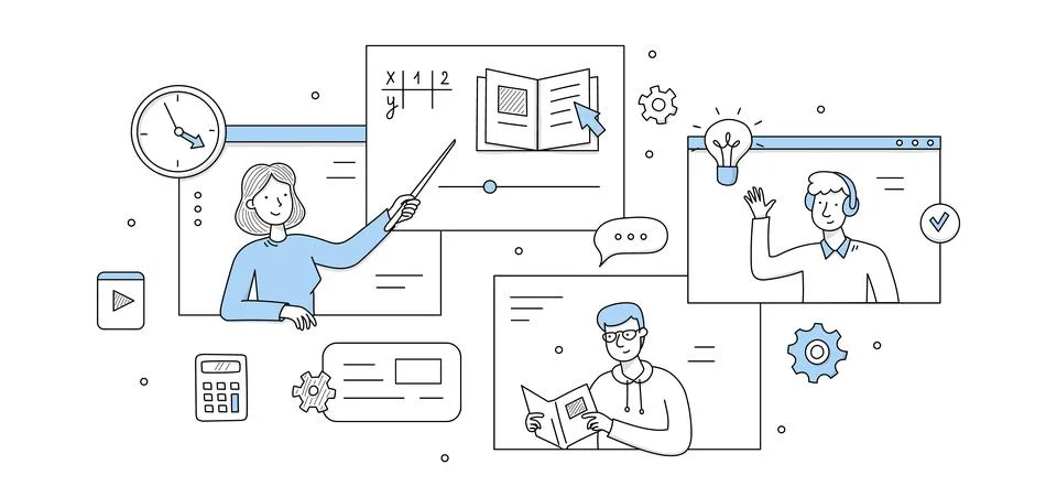 Online education, e-learning concept Stock Illustration