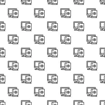 Online education e learning digital video course pattern Stock Illustration