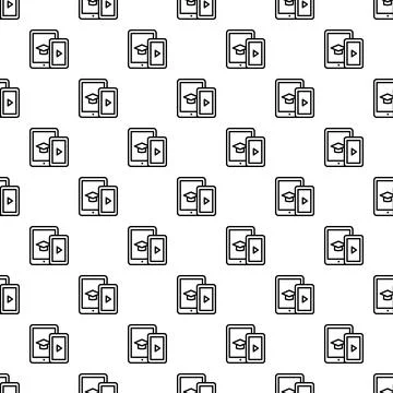 Online education e learning digital study pattern Stock Illustration
