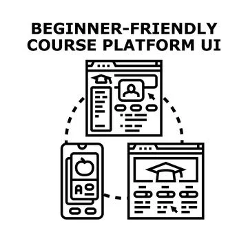 Online education e learning platform user interface concept Stock Illustration