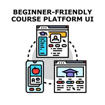 Online education e learning platform user interface concept Illustrazione stock