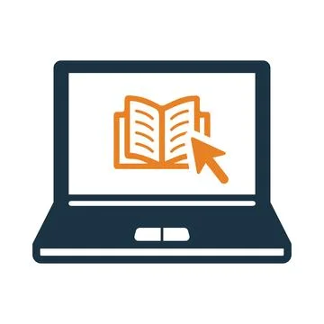 Online education, elearning icon. Simple color vector. Stock Illustration