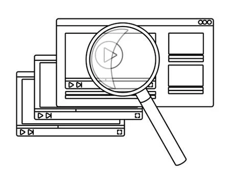 Online education elements cartoon Illustrazione stock