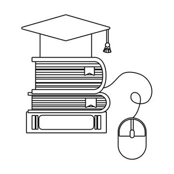 Online education elements cartoon Stock Illustration