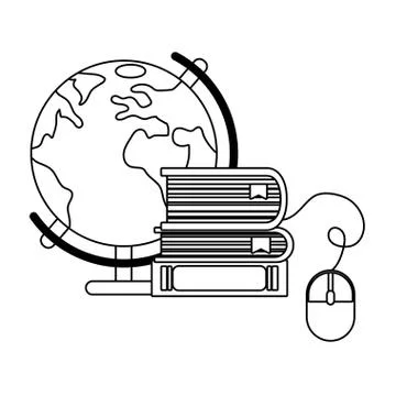 Online education elements cartoon Stock Illustration