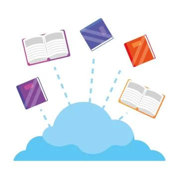 Online education elements cartoon Stock Illustration