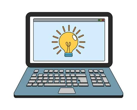 Online education elements cartoon Illustrazione stock