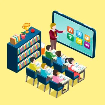 Online education flat design Stock Illustration