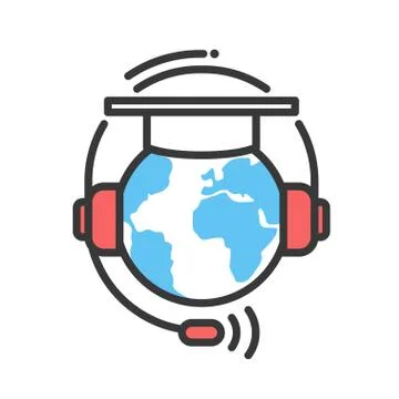 Online Education flat design single isolated icon Stock Illustration
