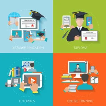 Online Education Flat Illustration