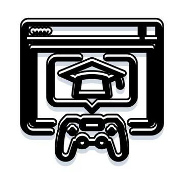 Online education gamification learning with game controller 스톡 일러스트