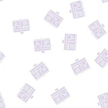 Online education glyph seamless pattern Stock Illustration
