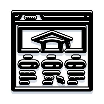 Online education graduating students learning from home Stock Illustration