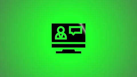 Online education icon appearing with 3d rotation on green screen background.. Stock Footage 346490954
