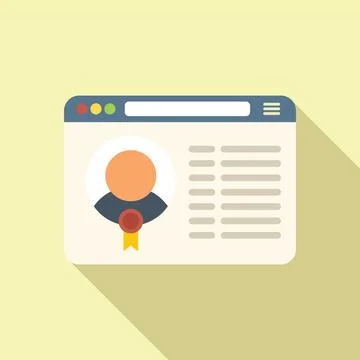 Online education icon flat vector. Study hat Stock Illustration