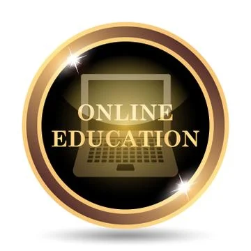 Online education icon. Internet button on white background.. Stock Illustration