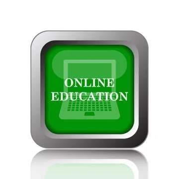 Online education icon. Internet button on black background.. イラスト素材