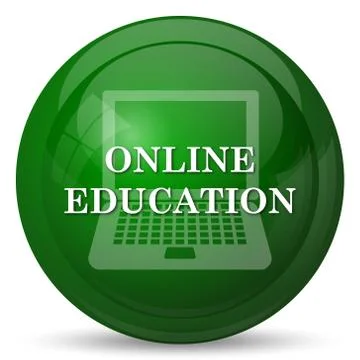 Online education icon. Internet button on white background.. Stockillustratie