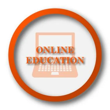 Online education icon. Internet button on white background.. Stock Illustration