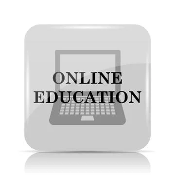 Online education icon. Internet button on white background.. Stock Illustration