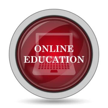 Online education icon. Internet button on white background.. Stock Illustration