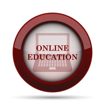 Online education icon. Internet button on white background. . Illustrazione stock