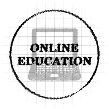 Online education icon. Internet button on white background.. Stock Illustration