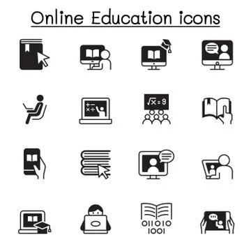 Online education icon set vector illustration graphic design 스톡 일러스트