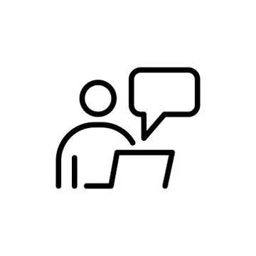 Online education icon simple flat style outline illustration Stock Illustration