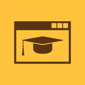 Online education icon. vector design. education symbol. web. graphic. JPG. AI Stock Illustration