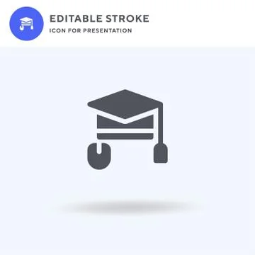 Online Education icon vector, filled flat sign, solid pictogram isolated on w Stock Illustration