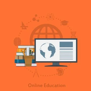 Online education Stock Illustration