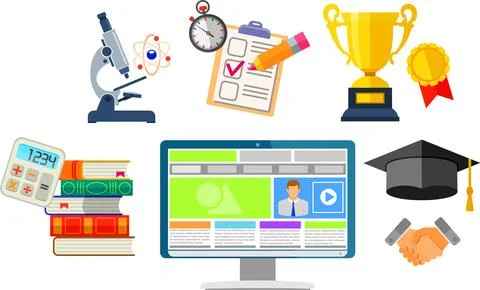 Online Education Infographics Stock Illustration