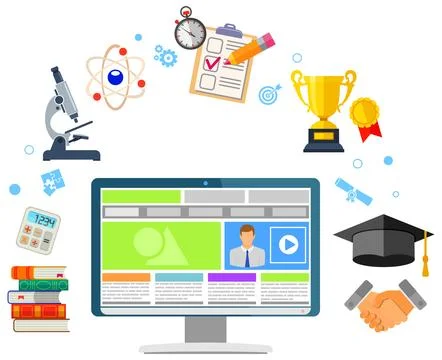 Online Education Infographics Stock Illustration