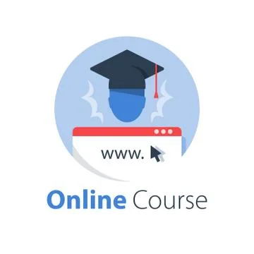 Online education, internet course, distant learning Stock Illustration