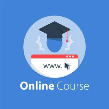 Online education, internet course, distant learning Stock Illustration