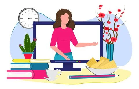 Online education on the Internet. Stock Illustration