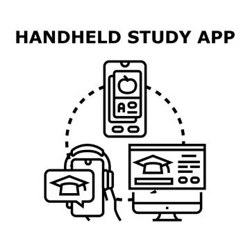 Online education learning app studying concept Stock Illustration
