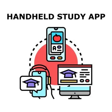 Online education learning app studying concept Stock Illustration