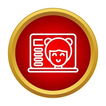Online education learning avatar icon on laptop screen 스톡 일러스트