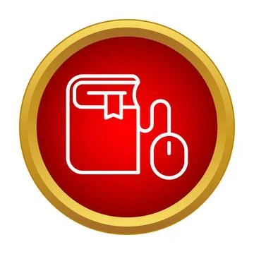 Online education learning with book and computer mouse Illustrazione stock