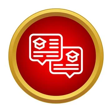 Online education learning chat messaging icon design Stock Illustration