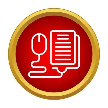 Online education learning with computer mouse and document icon Stock Illustration