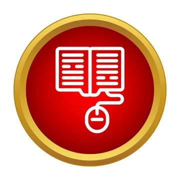 Online education learning with computer mouse icon イラスト素材