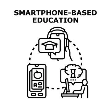 Online education learning delivering on digital devices Stock Illustration