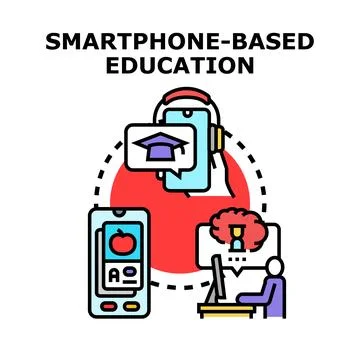 Online education learning delivering on digital devices Stock Illustration