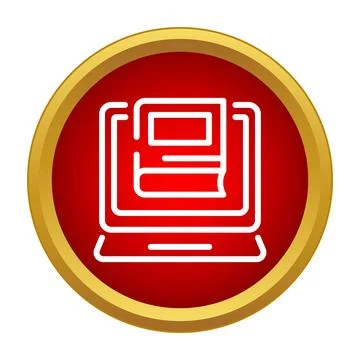 Online education learning with digital e book library icon Illustrazione stock