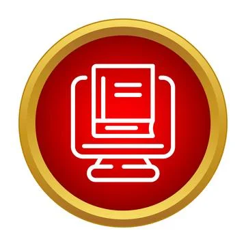 Online education learning displaying digital book on screen 스톡 일러스트