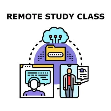 Online education learning distance studying class concept Stock Illustration