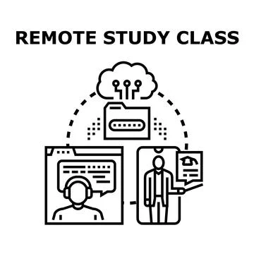 Online education learning distance studying class concept Stock Illustration